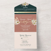ボホグリーンとテラコッタ結婚ズ オールインワン招待状 (内側)