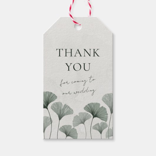 ボホグリーンイチョウ結婚式の引き出物ギフトラベル ギフトタグ (正面)