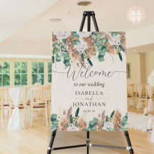 ボホグリーンエレガントユーカリプタスパンパスグラスウェルカム