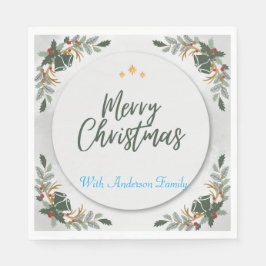 ボホグリーンクリスマスカクテルパーティーPEROSANLISED スタンダードランチョンナプキン