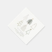 ボホグリーンクリスマスツリーベビーシャワー スタンダードカクテルナプキン (角)