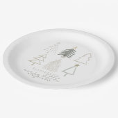 ボホグリーンクリスマスツリーベビーシャワー ペーパープレート (アングル)