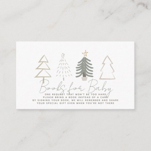 ボホグリーンクリスマスツリーベビーブックリクエスト エンクロージャーカード (正面)