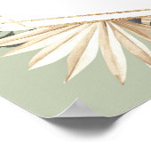 ボホグリーンセージワイルドワン誕生日ウェルカムサイン ポスター (角)