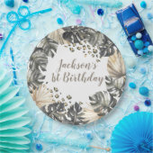 ボホグリーンセージワイルドワン誕生日紙プレート ペーパープレート (パーティー)