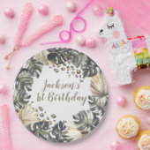 ボホグリーンセージワイルドワン誕生日紙プレート ペーパープレート (パーティー)