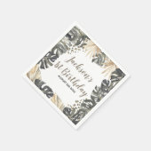 ボホグリーンセージ野生ワン誕生日紙ナプキン スタンダードカクテルナプキン (角)