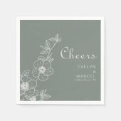 ボホグリーンデスティネーションズ結婚フローラ応援 スタンダードカクテルナプキン (正面)