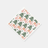 ボホグリーンピンクオレンジクリスマスツリー スタンダードカクテルナプキン (角)