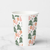 ボホグリーンピンクオレンジクリスマスツリー 紙コップ (右)