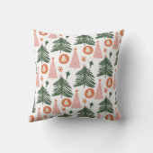 ボホグリーンピンクオレンジ素朴のクリスマスツリー クッション (裏面)