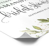 ボホグリーンブライダルシャワーウェルカムサイン ポスター (角)