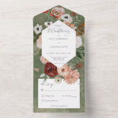 ボホグリーンブルゴーニュ秋フローラノディナー オールインワン招待状 (内側)