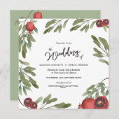 ボホグリーンポメグラナート離れ植物学モダン学 招待状 (正面/裏面)