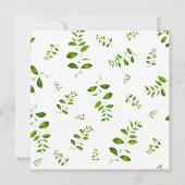 ボホグリーンリーウォーターカラーフローラブライダルシャワー 招待状 (裏面)