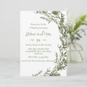 ボホグリーンリーウォーターカラー結婚式招待状 招待状 (スタンド正面)