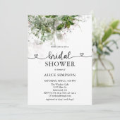 ボホグリーンリーカリグラフィーハートブライダルシャワーインビ 招待状 (スタンド正面)
