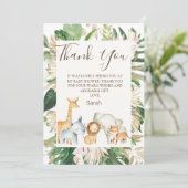 ボホグリーンリーサファリベイビーシャワーサンキューカード 招待状 (スタンド正面)