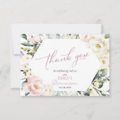 ボホグリーンリーフローラキンセアニラサンキューカード 招待状 (正面)