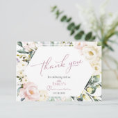 ボホグリーンリーフローラキンセアニラサンキューカード 招待状 (スタンド正面)