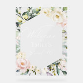 ボホグリーンリーフローラスウィート16ウェルカムアクリルサイン アクリルサイン (正面)