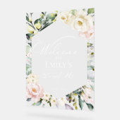 ボホグリーンリーフローラスウィート16ウェルカムアクリルサイン アクリルサイン (傾斜)