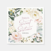 ボホグリーンリーフローラフレームスウィート16 スタンダードカクテルナプキン (正面)