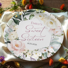 ボホグリーンリーフローラフレームスウィート16 ペーパープレート