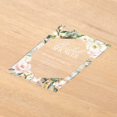 ボホグリーンリーフローラフレームブライダルシャワー アクリル招待状 (レイダウン)