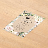 ボホグリーンリーフローラフレーム卒業パーティー アクリル招待状 (レイダウン)