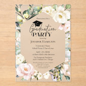 ボホグリーンリーフローラフレーム卒業パーティー アクリル招待状 (正面)