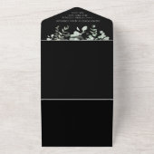 ボホグリーンリーブラックユーカリ結婚プス オールインワン招待状 (外側)