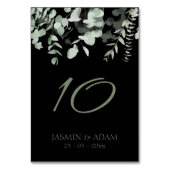 ボホグリーンリーブラックユーカリ結婚プス テーブルナンバー (正面)