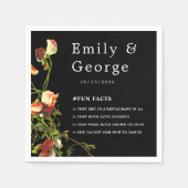 ボホグリーンリーブルゴーニュバラブラックフローラズ スタンダードカクテルナプキン (正面)