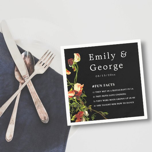 ボホグリーンリーブルゴーニュバラブラックフローラズ スタンダードカクテルナプキン