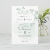 ボホグリーンリープリントまたはデジタル結婚式招待状 招待状 (スタンド正面)