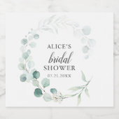 ボホグリーンリーユーカリブライダルシャワーウォーターボトル スパークリングワインラベル (シングルラベル)