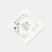 ボホグリーンリーユーカリブライダルシャワー スタンダードカクテルナプキン (角)