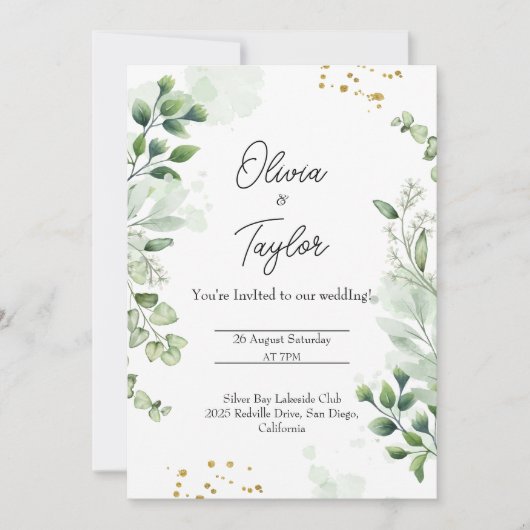 ボホグリーンリーリース結婚式招待状 招待状 (正面)