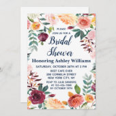 ボホグリーンリー秋インラブフローラブライダルシャワー 招待状 (正面/裏面)