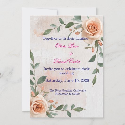 ボホグリーンリー結婚式招待状 招待状 (正面)