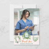ボホグリーン写真水彩看護学校卒業生 サンキューカード (正面)