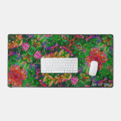 ボホグリーン抽象芸術ボカスタムホインスパイア引用文 デスクマット (キーボード&マウス)