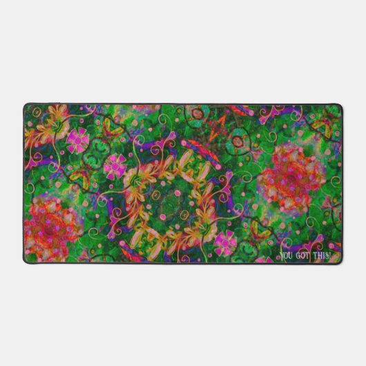 ボホグリーン抽象芸術ボカスタムホインスパイア引用文 デスクマット (正面)