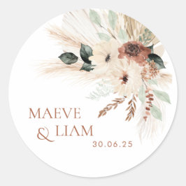 ボホグリーン素朴結婚式の引き出物ラベルステッカーラベル ラウンドシール