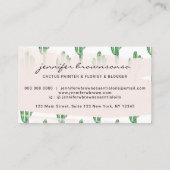 ボホグリーン花かわいいサボテン 名刺 (裏面)