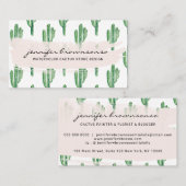 ボホグリーン花かわいいサボテン 名刺 (正面/裏面)