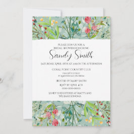 ボホグリーン葉ブライダルシャワー 招待状