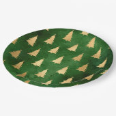 ボホグリーン金ゴールドツリーズクリスマス ペーパープレート (アングル)