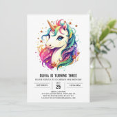 ボホグレースフルユニコーン誕生日 招待状 (スタンド正面)